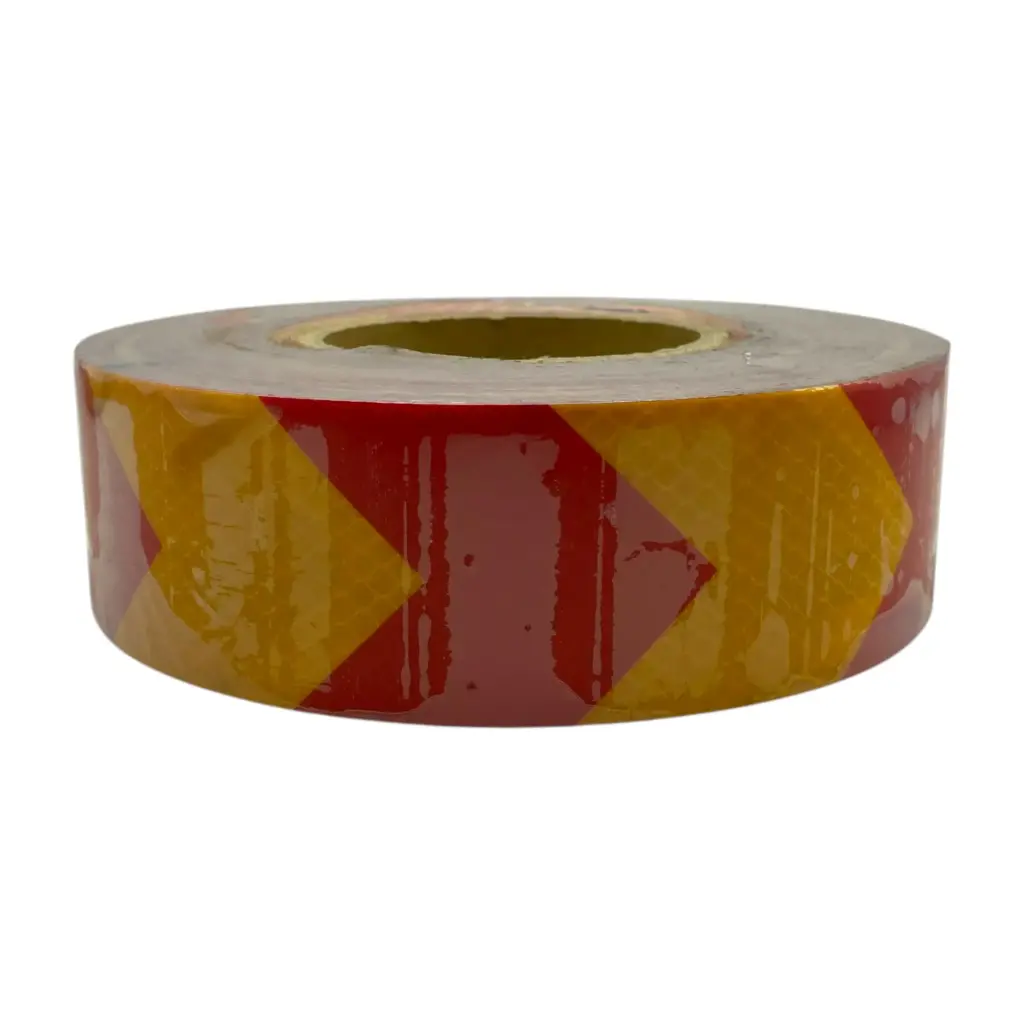 Cinta reflejante tipo barricada de flecha (45 mts)