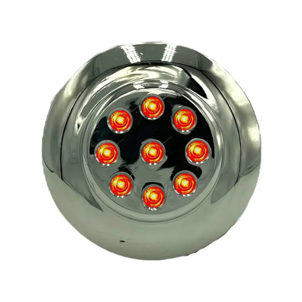 Plafón redondo de 9 LED con base cromada