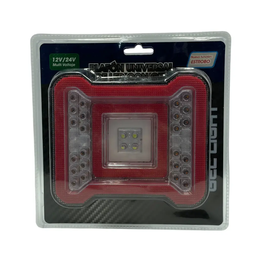 [MULT/6178/RD] Plafón de 28 LED tipo jeep con arillo de gel