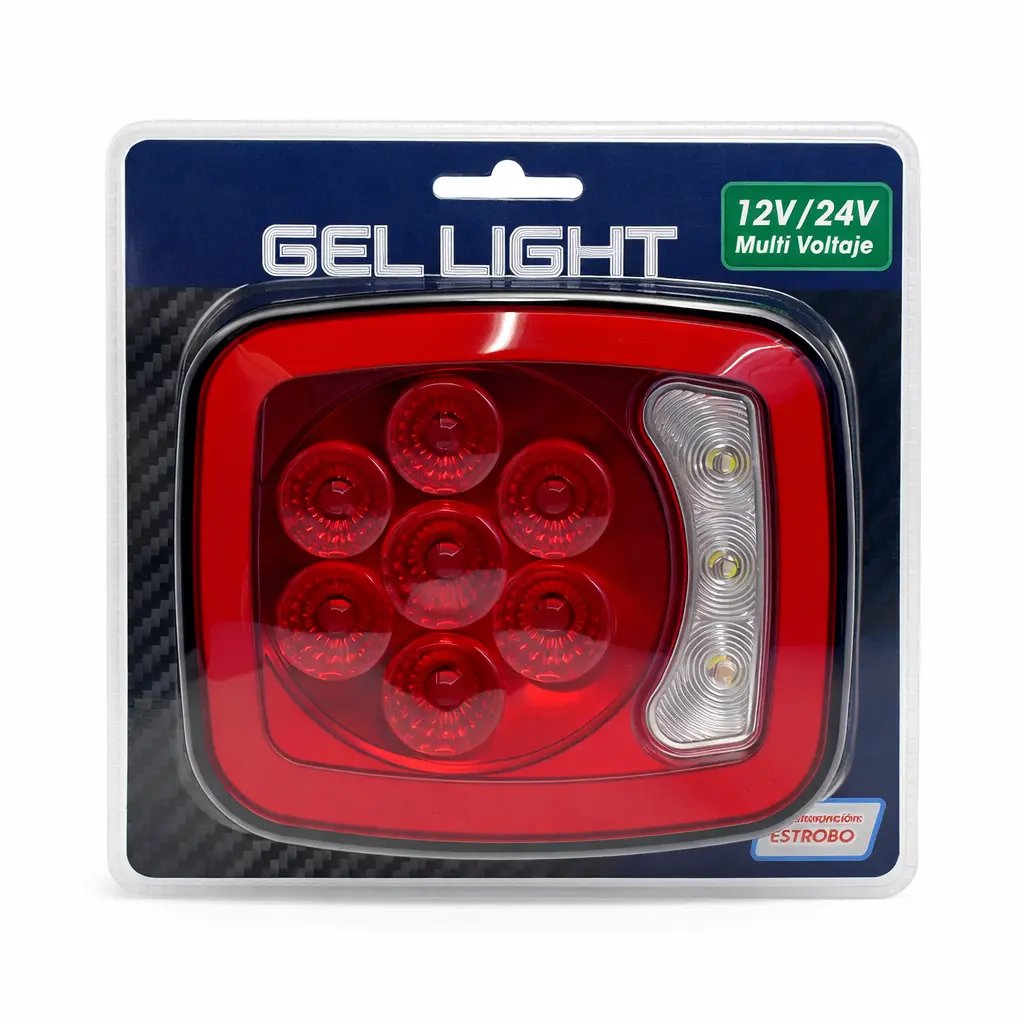 Plafón universal con arillo gel 7 LED rojo y blanco