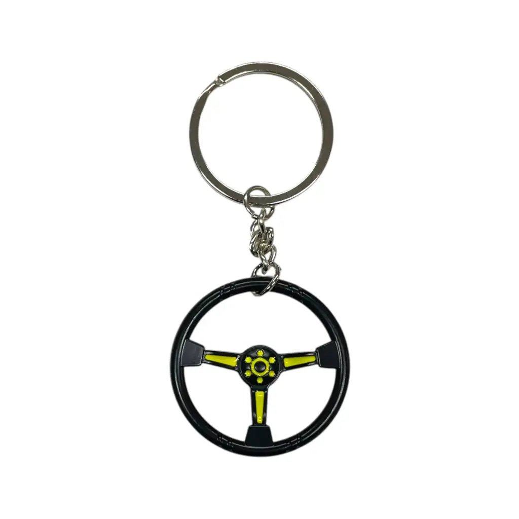 Llavero de volante amarillo