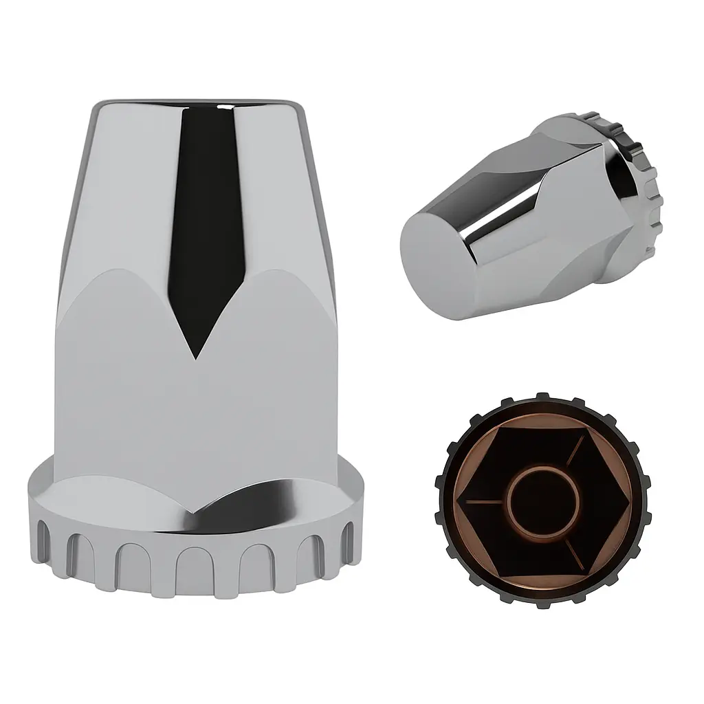 Capuchón plástico cromado con base ranurada