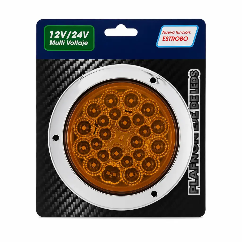 Plafón redondo ámbar de 32 LED FlashTruck