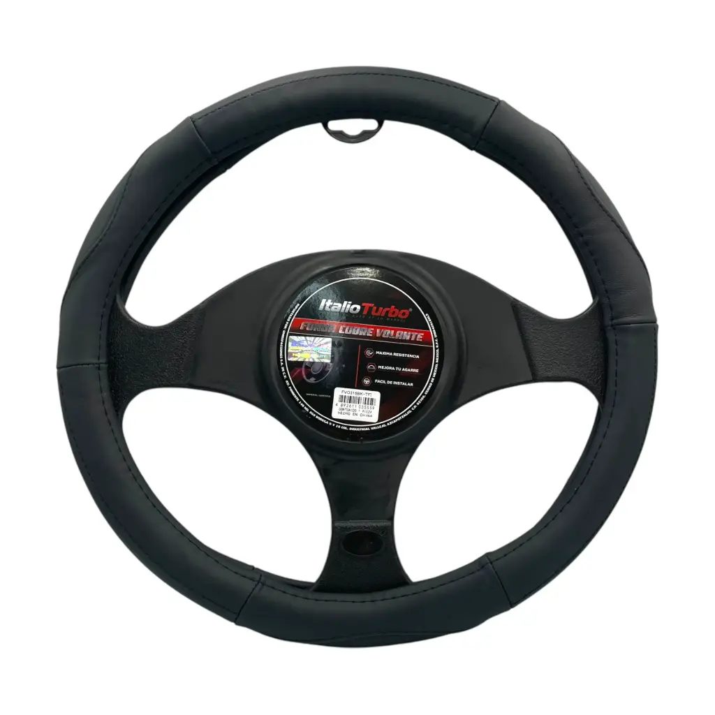 Funda cubrevolante de piel negro 