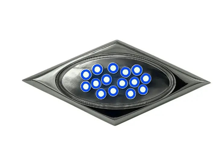 Plafón lateral azul 16 LED tipo rombo
