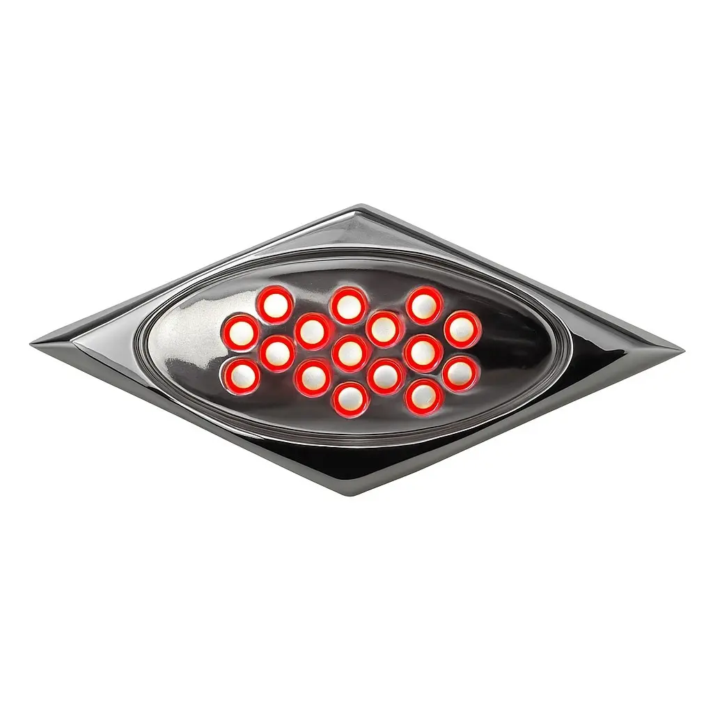 [SJVS2906/TRANS/CL/RD] Plafón lateral rojo 16 LED tipo rombo
