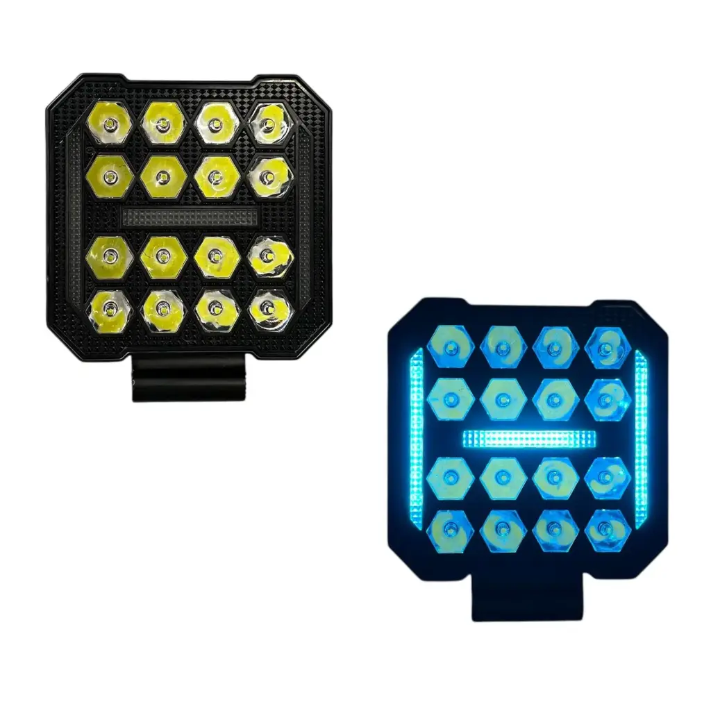 Faro cuadrado LED azul 