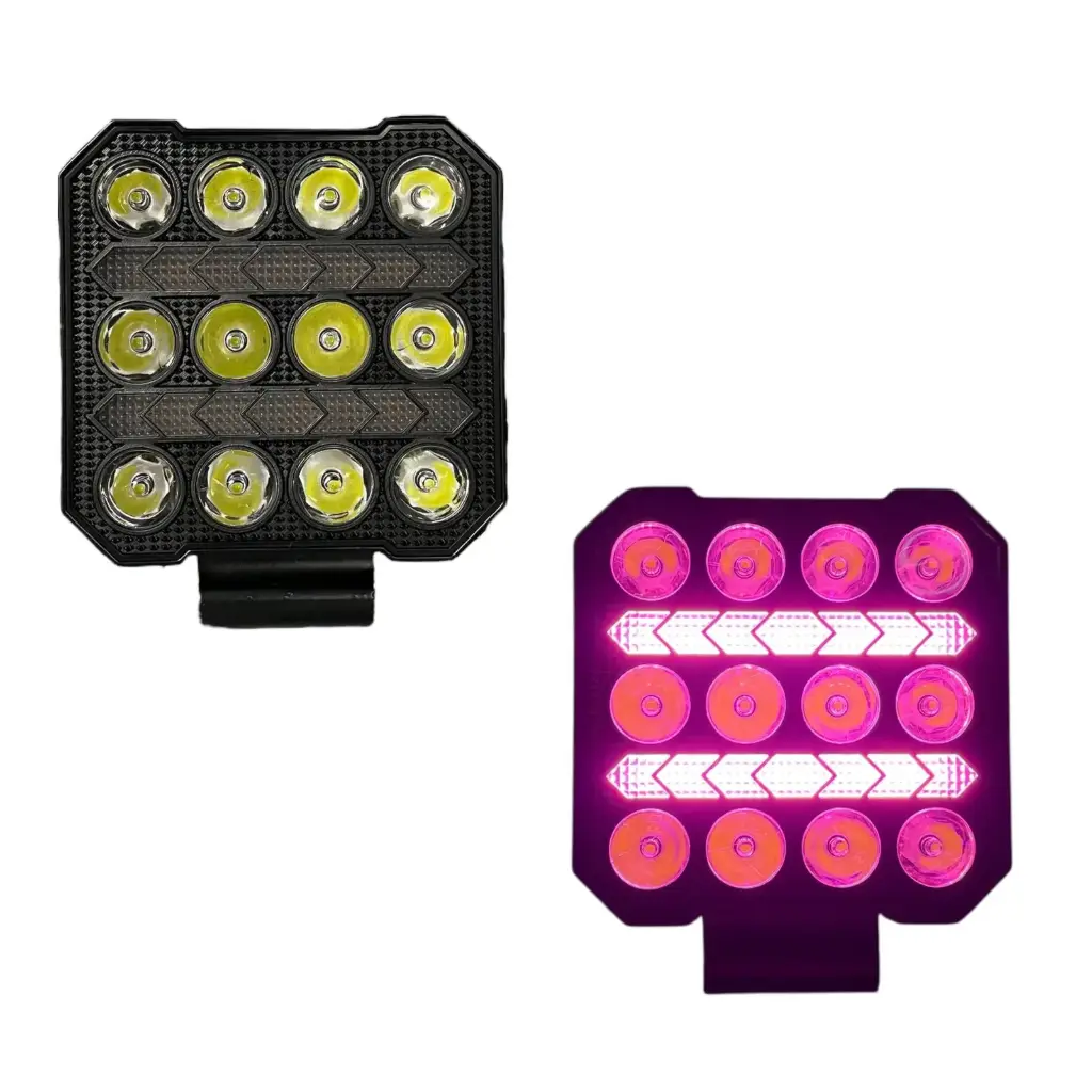 Faro cuadrado LED rosa
