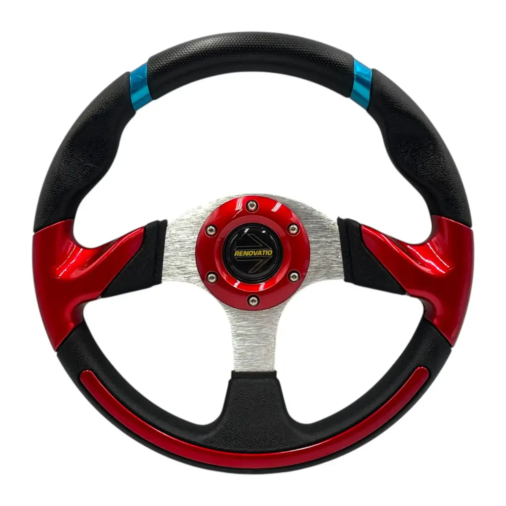 Volante automotriz rojo 