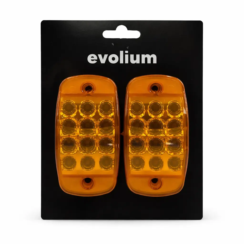 [TR-116 AMBAR] Plafón tipo tortuga ámbar de 12 LED