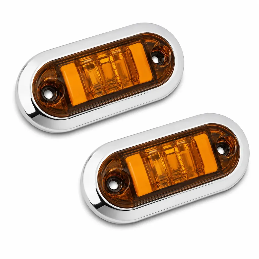 [TR-112 AMBAR] Plafón ámbar con glo y contorno cromado 