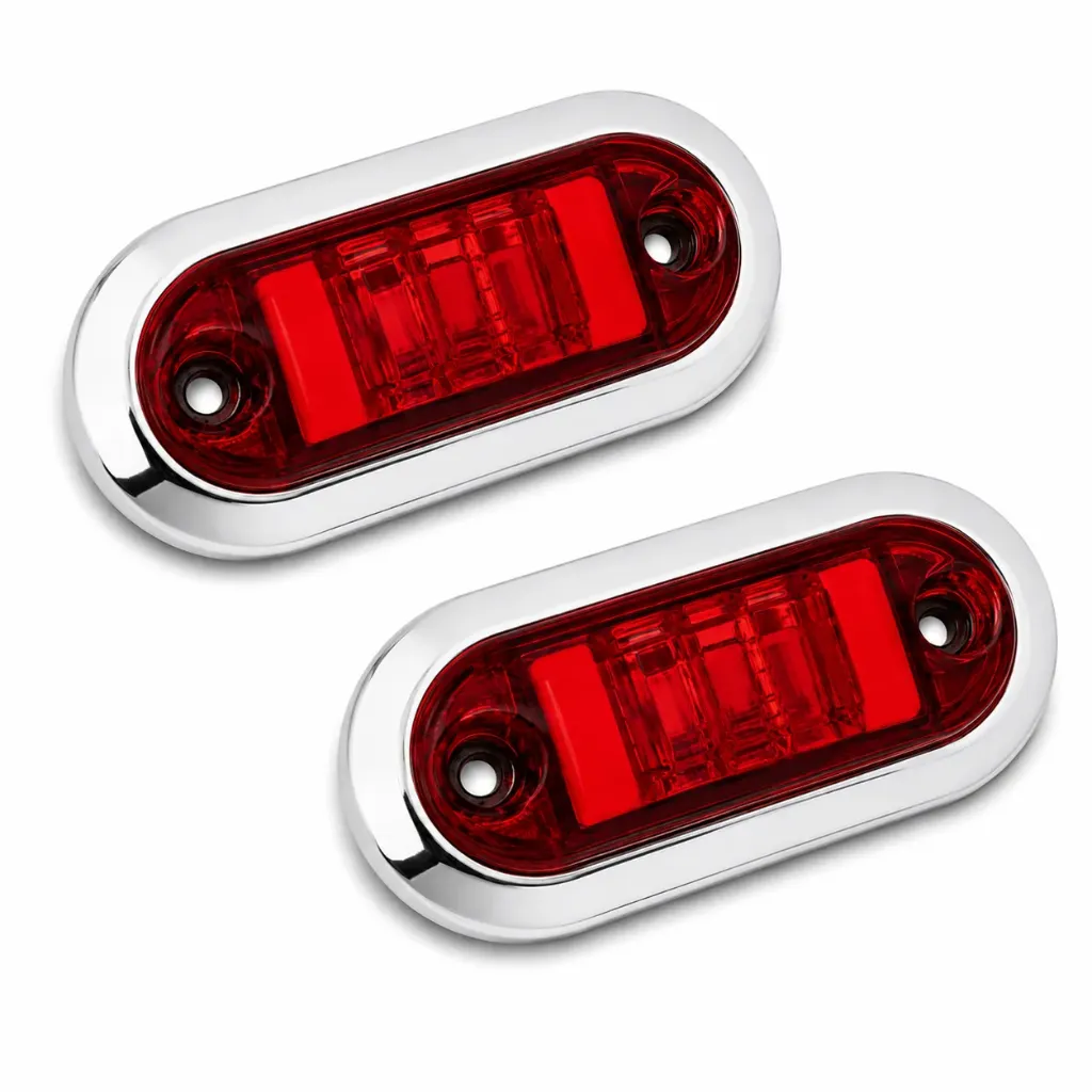 [TR-112 ROJO] Plafón rojo con glo y contorno cromado 