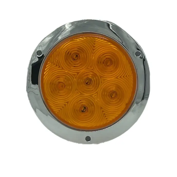  Plafón redondo de 12 LED base cromada Ámbar