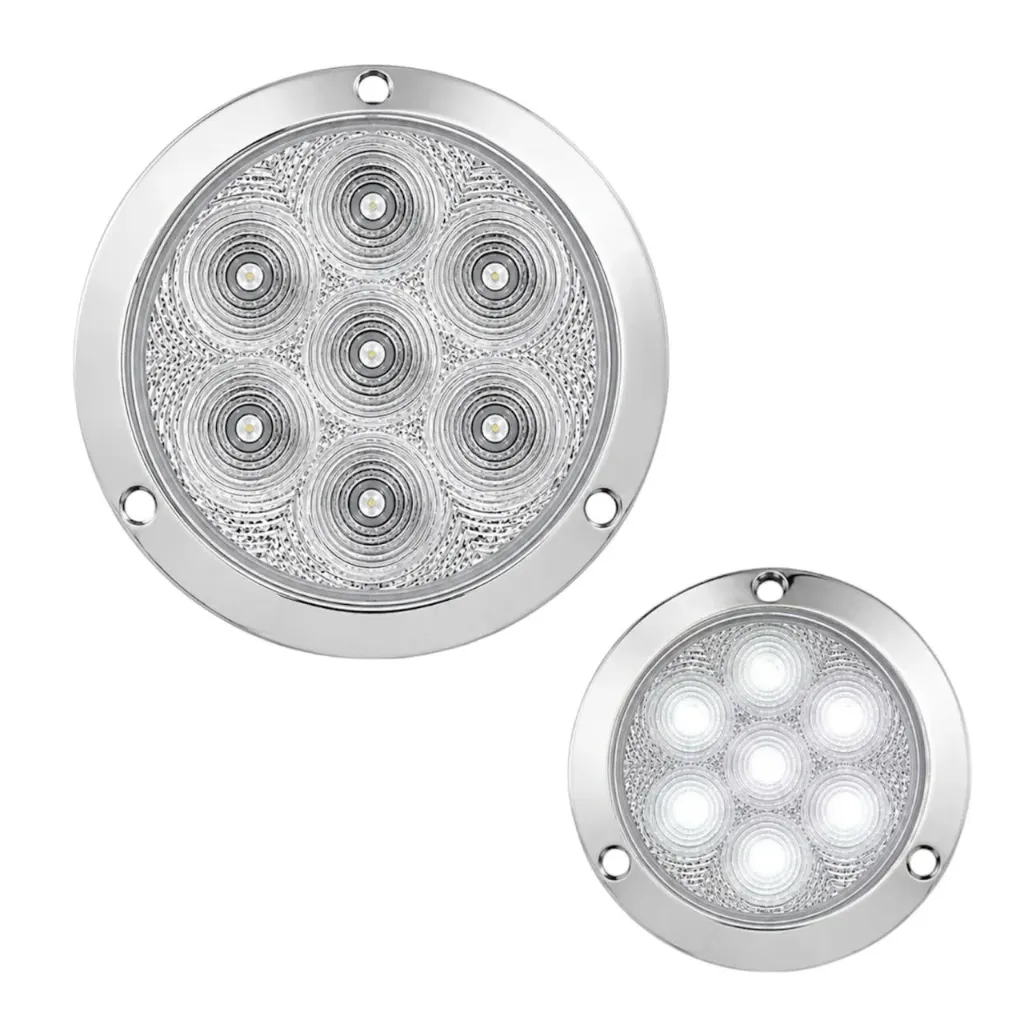  Plafón redondo de 12 LED base cromada 
