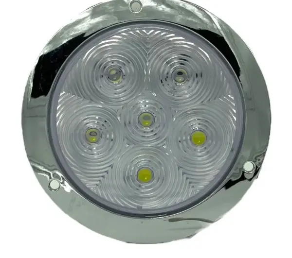  Plafón redondo de 12 LED base cromada 