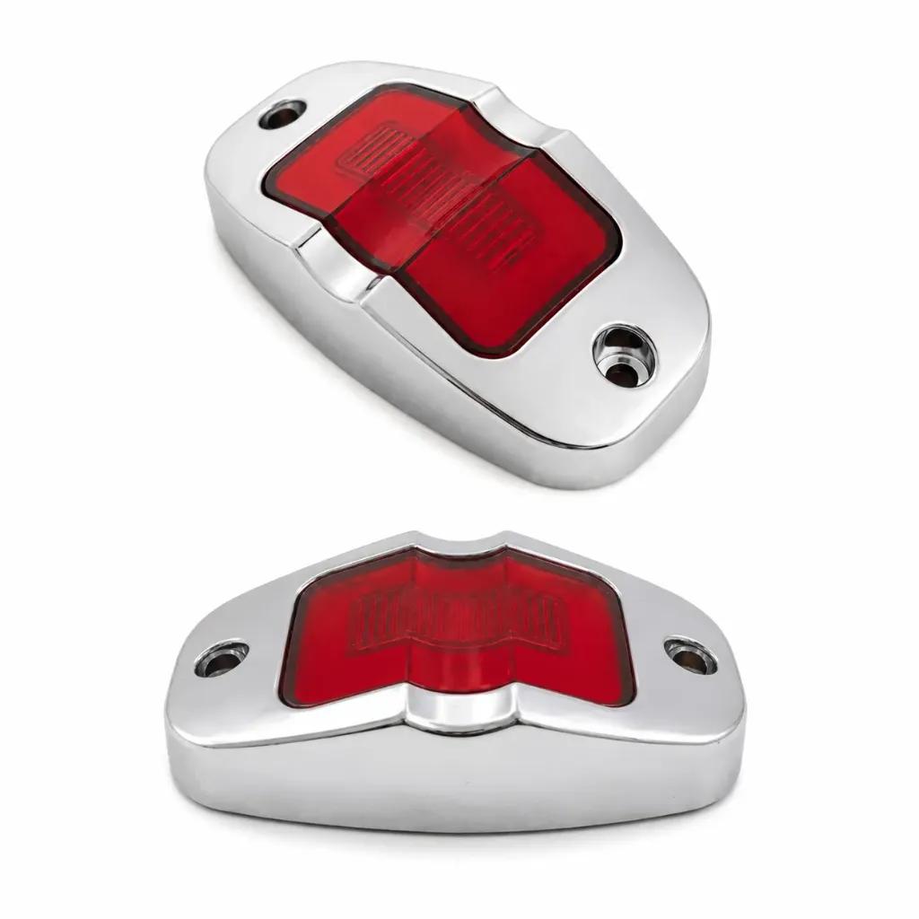 [MULT/6125/RD]  Plafón tipo tortuga de 9 LED con GLO bisel cromado rojo