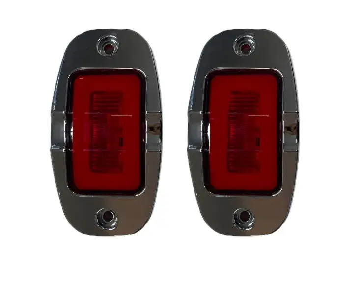  Plafón tipo tortuga de 9 LED con GLO bisel cromado rojo