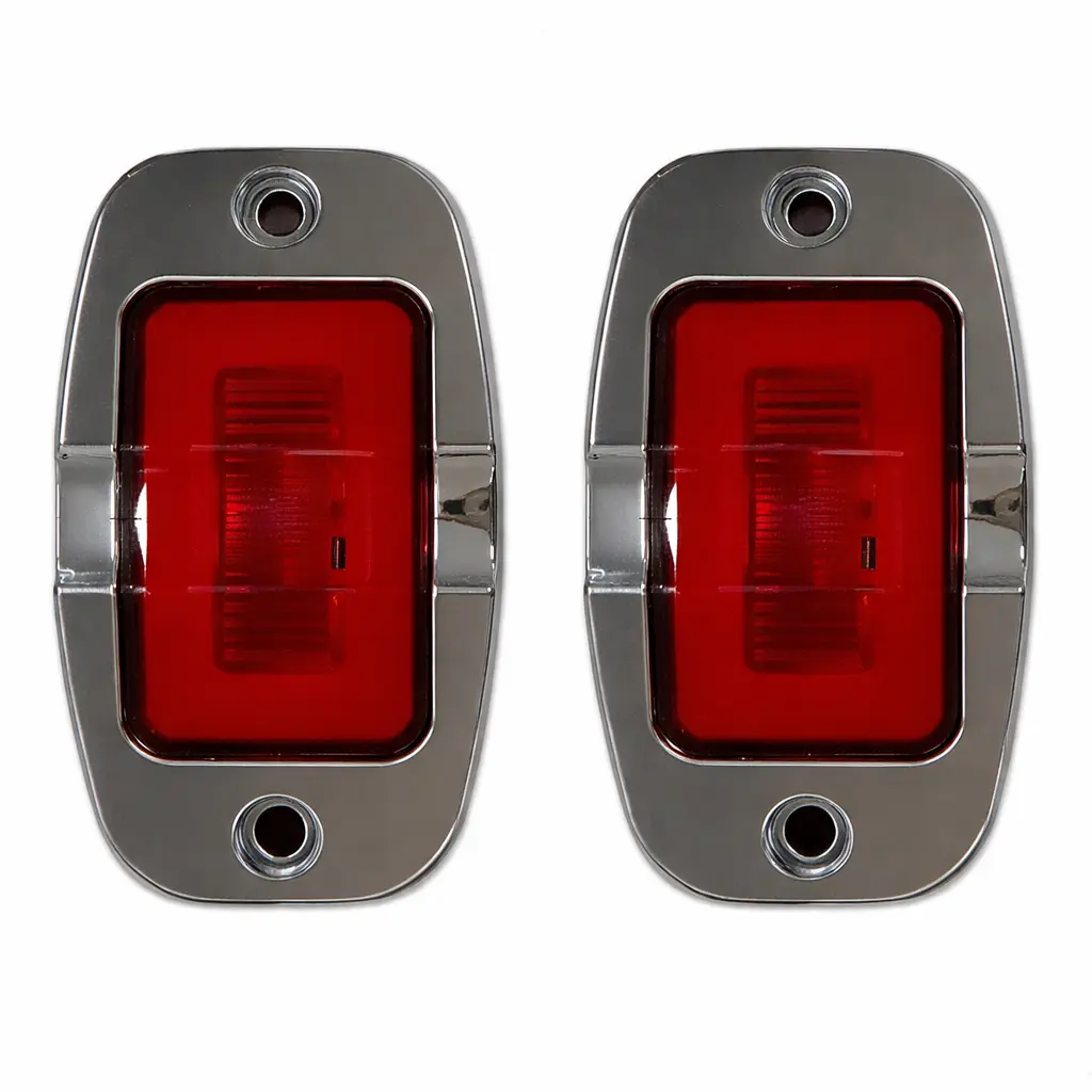  Plafón tipo tortuga de 9 LED con GLO bisel cromado rojo