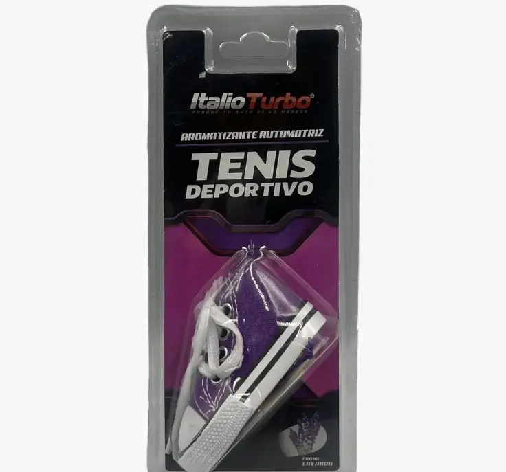 Aromatizante de lavanda con forma de tenis
