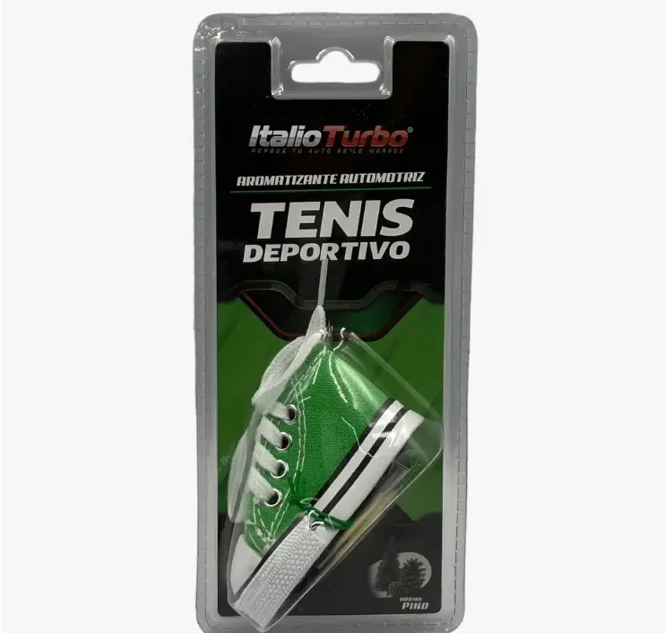 Aromatizante de pino con forma de tenis