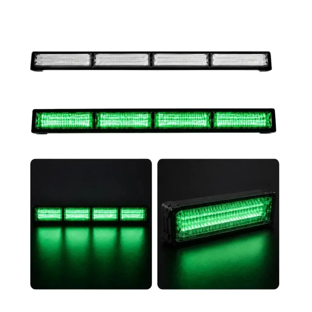[STR18G-SAI] Barra LED verde de 4 paneles cob con funciones