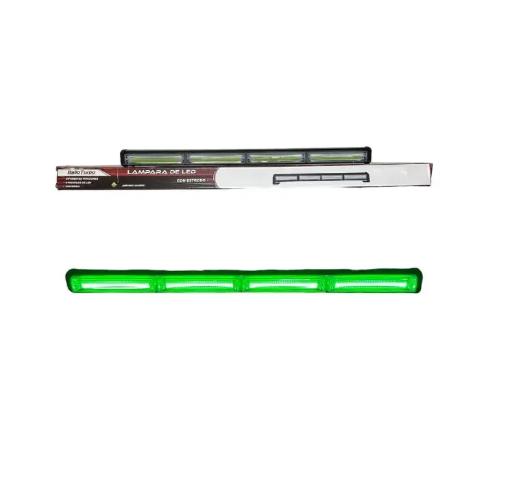 Barra LED verde de 4 paneles cob con funciones