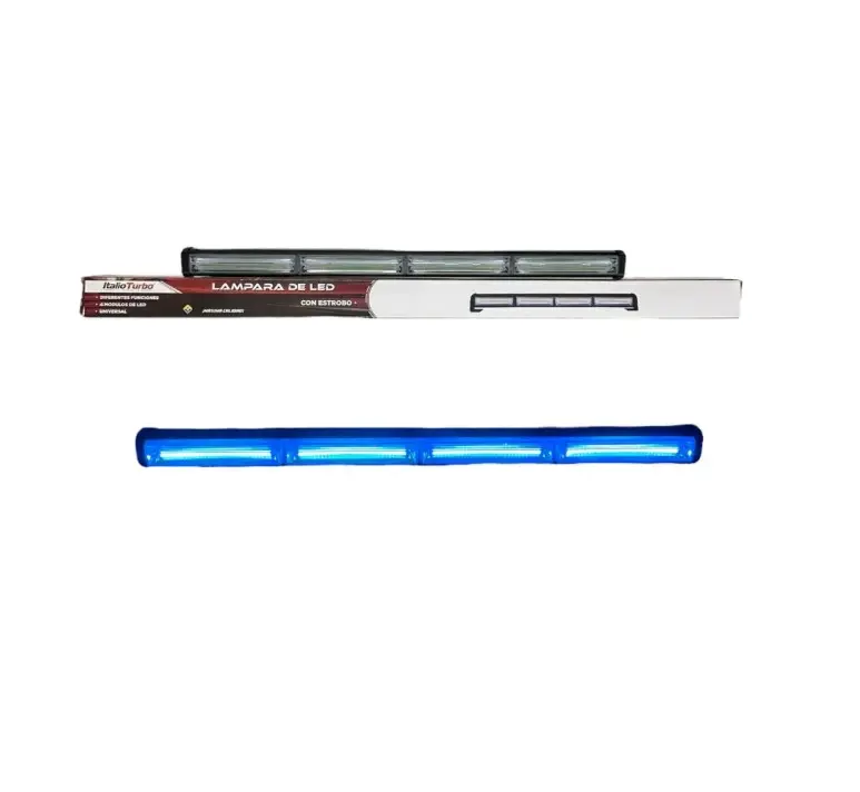 Barra LED azul hielo de 4 paneles cob con funciones