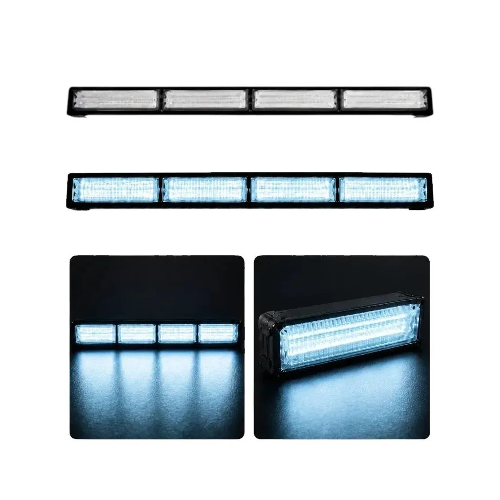 Barra LED azul hielo de 4 paneles cob con funciones