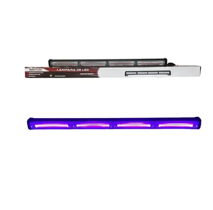 Barra LED morada de 4 paneles cob con funciones