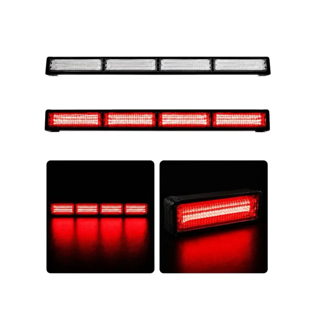 [STR18R-SAI] Barra LED roja de 4 paneles cob con funciones