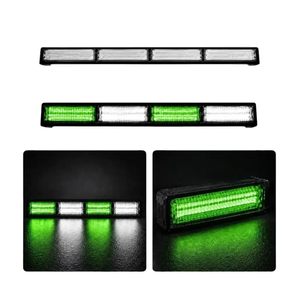 [STR18WG-SAI] Barra LED blanco/verde de 4 paneles cob con funciones