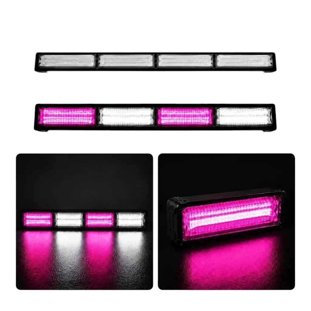 [STR18WPN-SAI] Barra LED blanco/rosa de 4 paneles cob con funciones