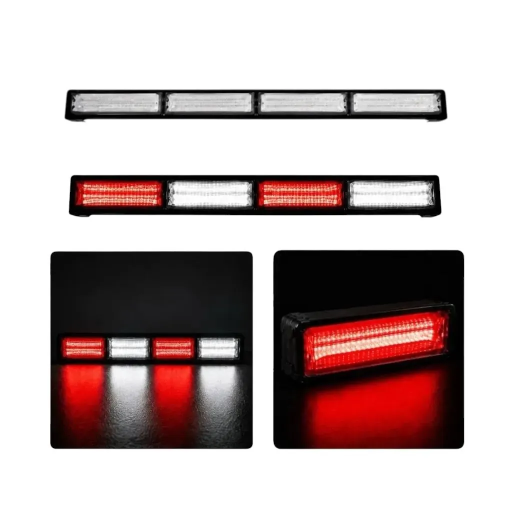 [STR18WR-SAI] Barra LED blanco/rojo de 4 paneles cob con funciones