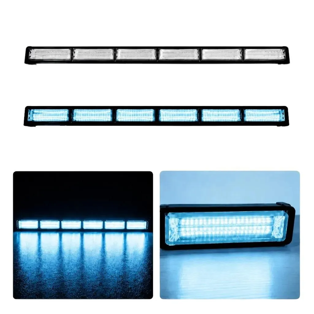 [STR24IB-SAI] Barra LED azul hielo de 6 paneles cob con funciones