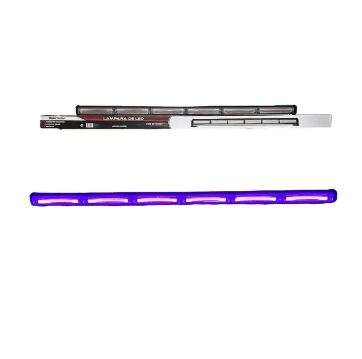 Barra LED morada de 6 paneles cob con funciones
