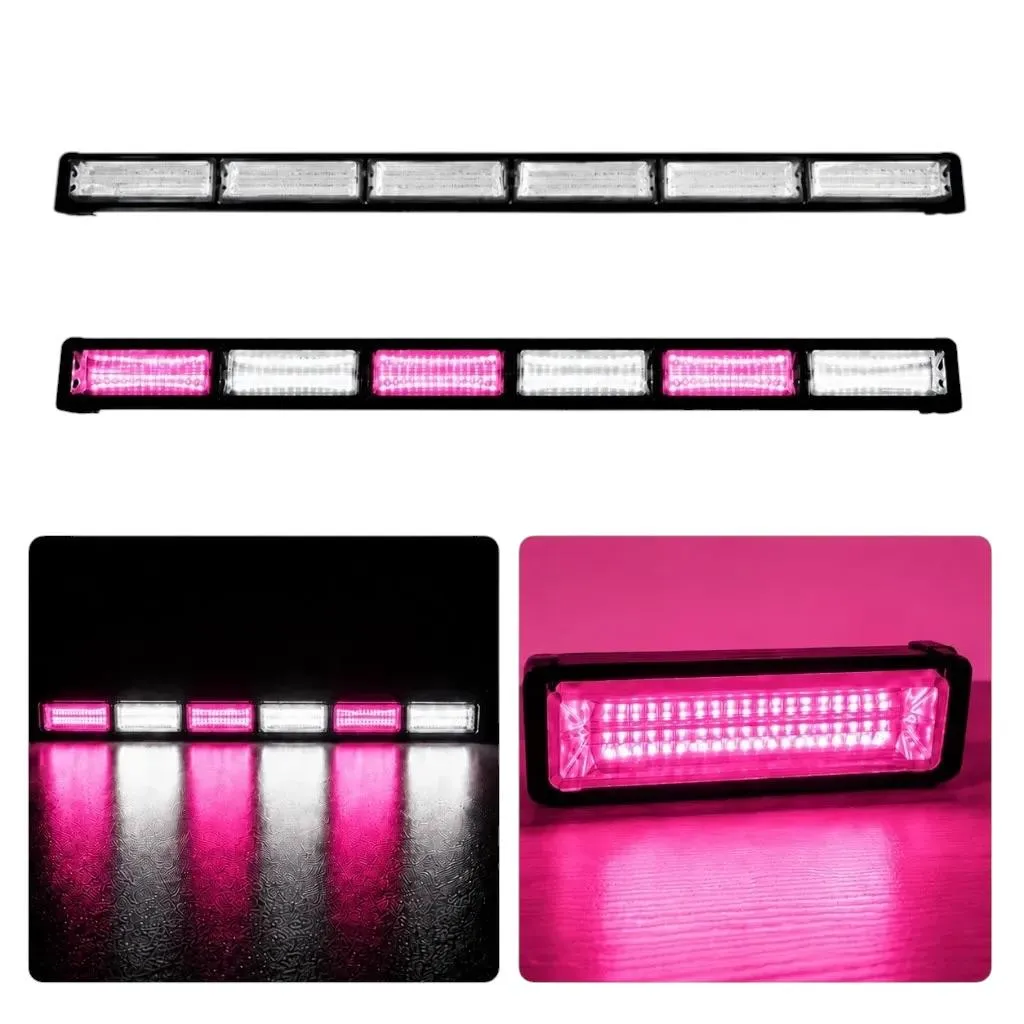 [STR24WPN-SAI] Barra LED blanco/rosa de 6 paneles cob con funciones
