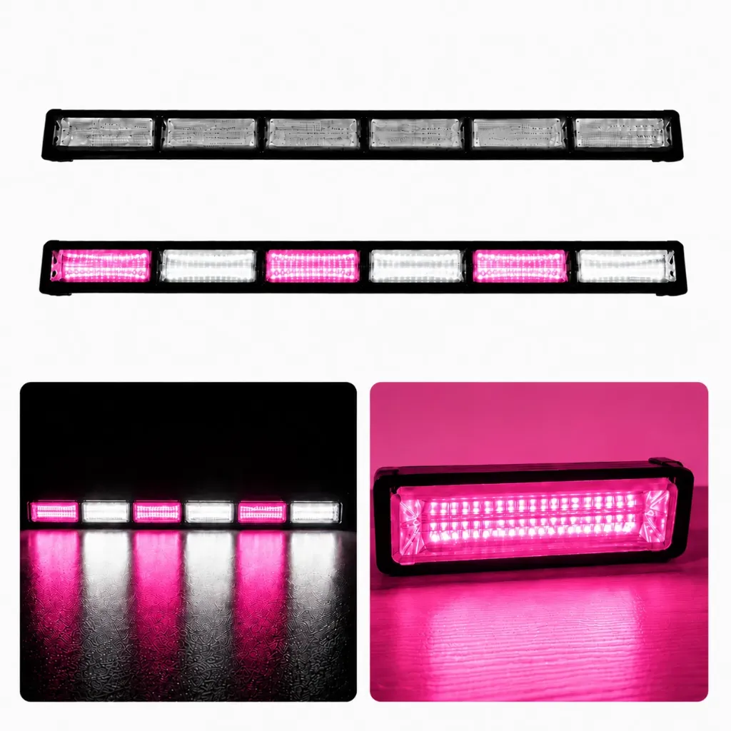 [STR24WPN-SAI] Barra LED blanco/rosa de 6 paneles cob con funciones