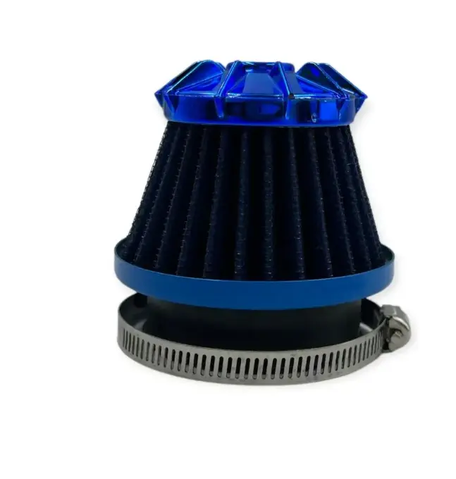Filtro para motocicleta con adaptador de 3 medidas azul