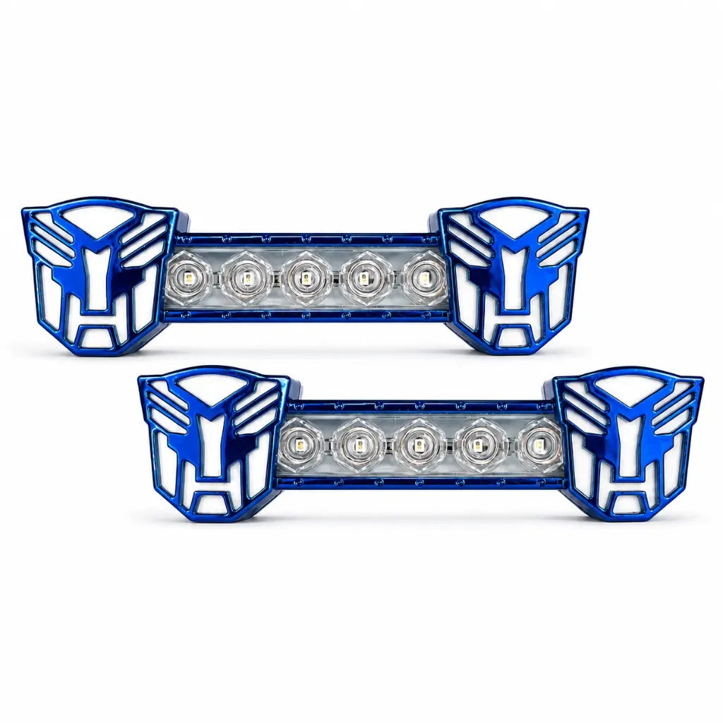 [RS-LED-13071BU] Barra LED azul decorativa tipo robot con carcaza de color función estrobo