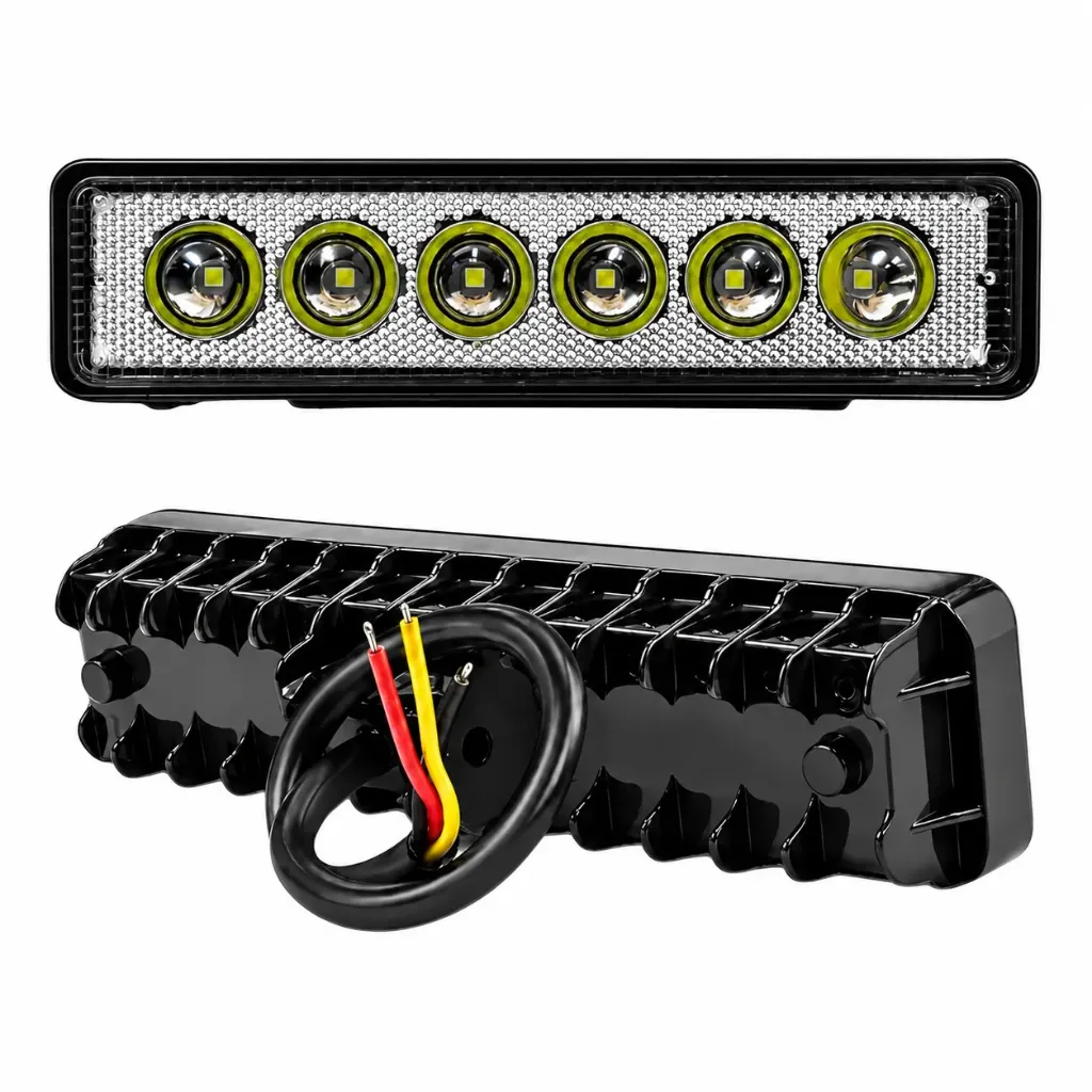 [FA-LH106] Barra negra de 6 LED con luz blanca y carcaza de color