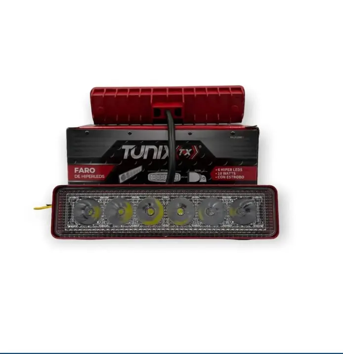 Barra de 6 LED con luz blanca y carcaza de color