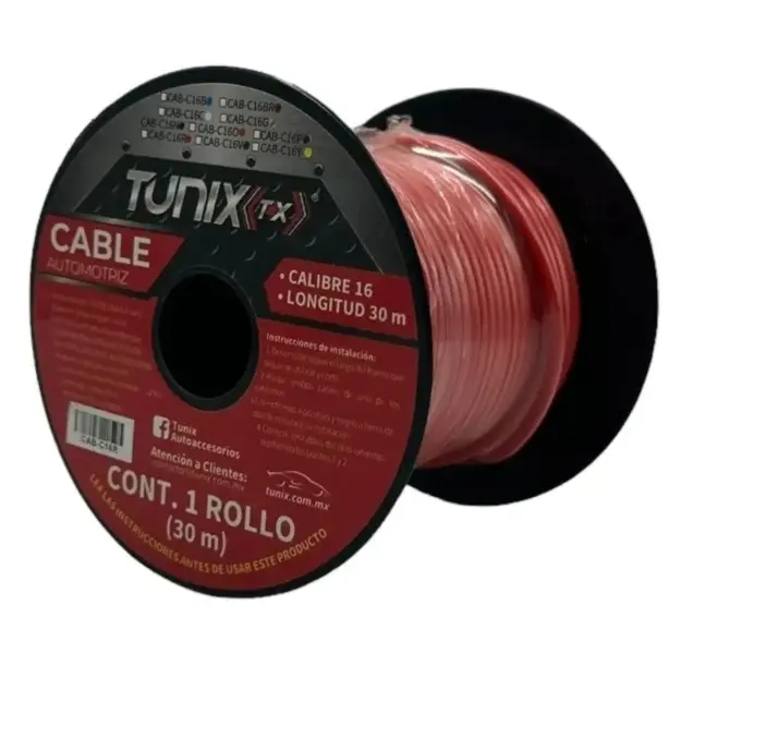 Cable rojo de 30M calibre 16