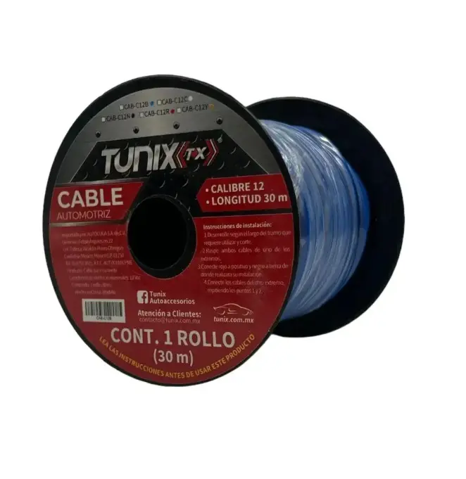 Cable azul de instalación calibre 12 (30 m) 