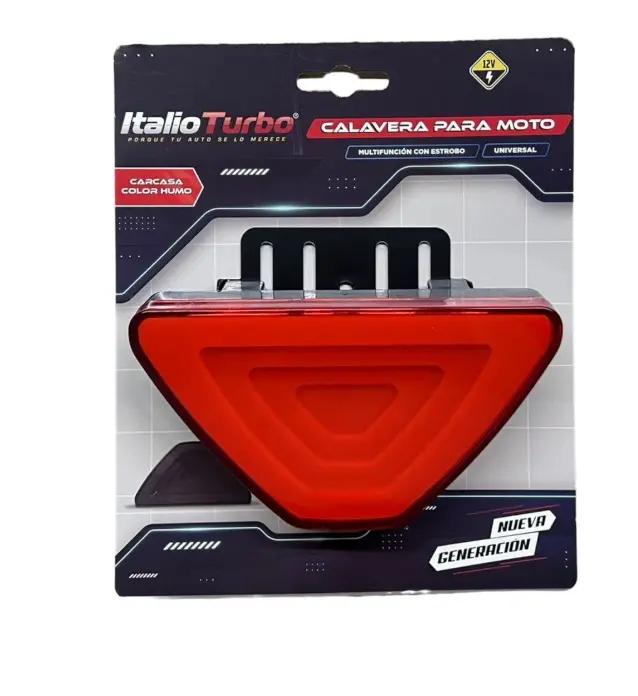 Calavera roja para moto con multifunciones