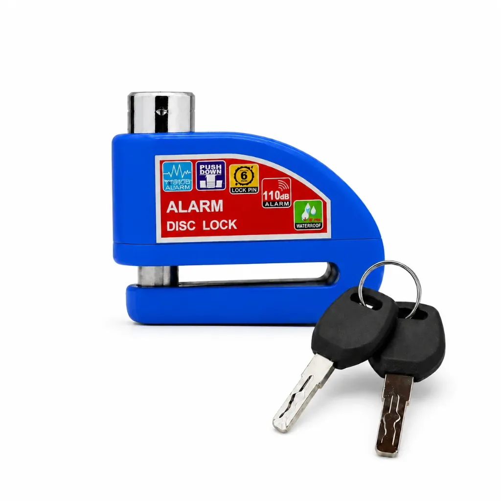 [CAND-MAB] Candado azul para disco de moto con alarma