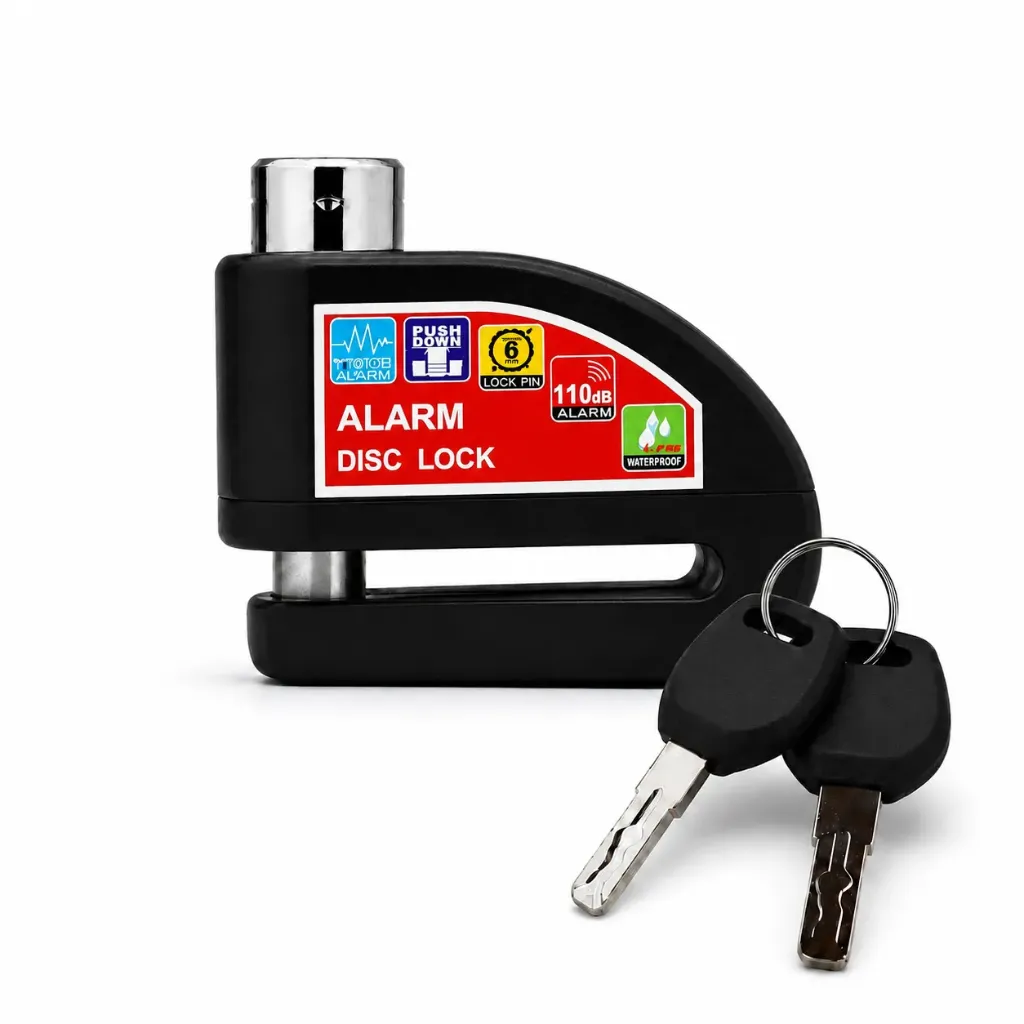 [CAND-MAN] Candado negro para disco de moto con alarma