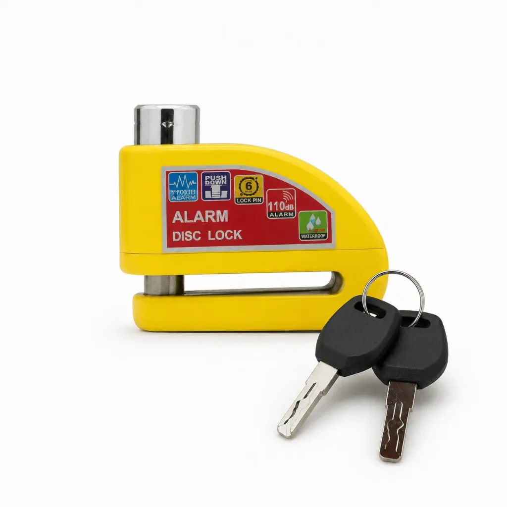 [CAND-MAY] Candado amarillo para disco de moto con alarma