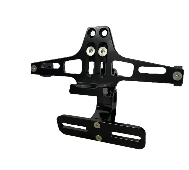 Portaplaca negro para moto con luz