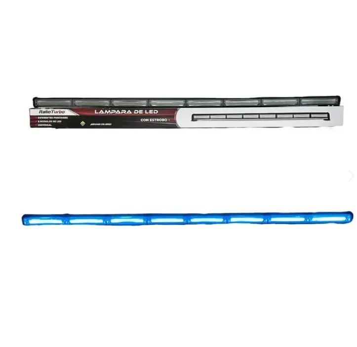 Barra LED azul hielo de 8 paneles cob con funciones