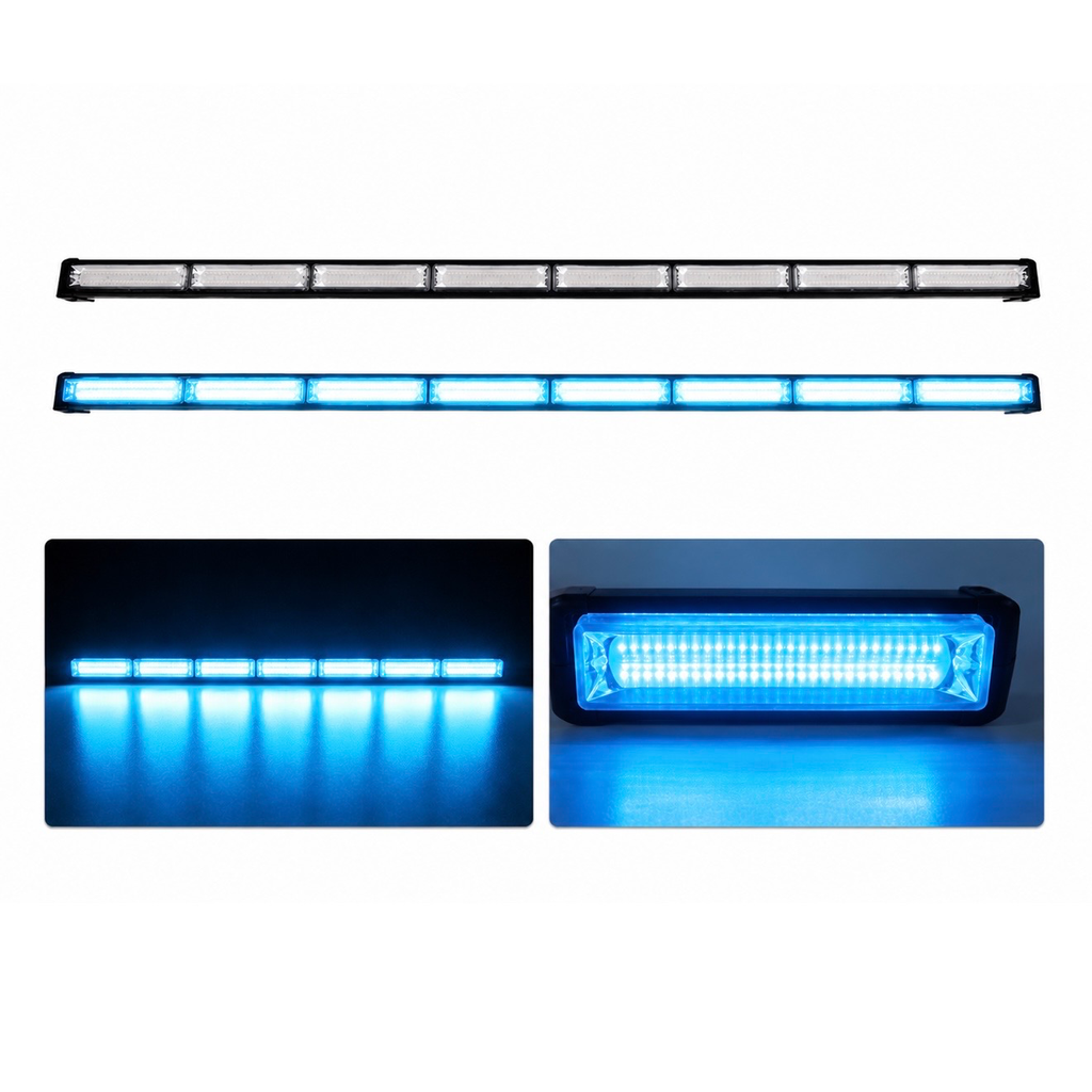 Barra LED azul hielo de 8 paneles cob con funciones